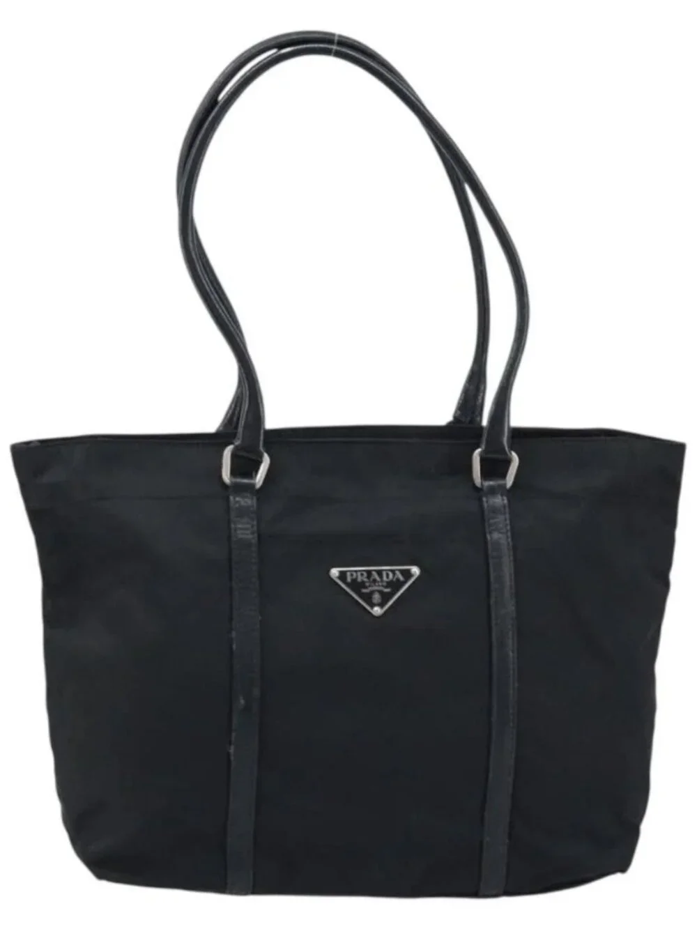PRADA Tote Bag Nylon Black Silver Auth BA10973 - Picture 2 of 15